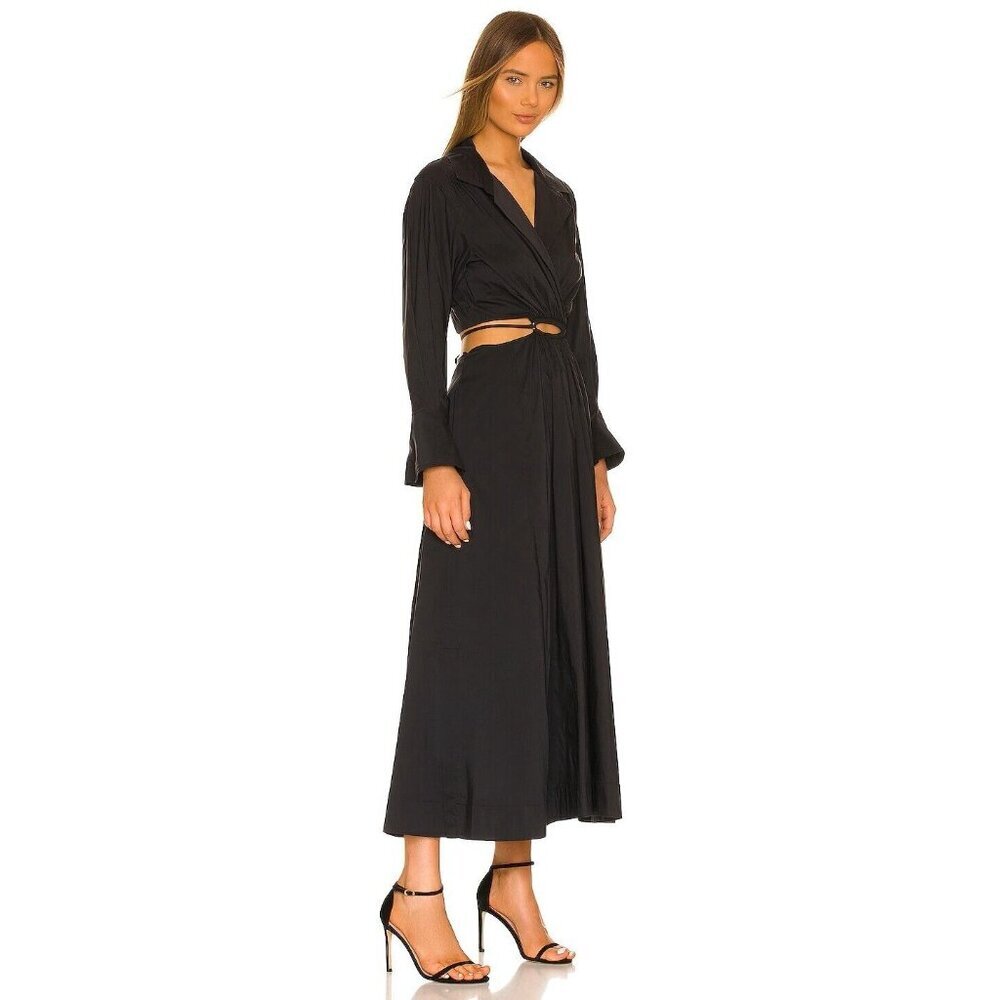NWT Young Fabulous & Broke YFB Derby in Black V-neck Cutout Maxi Dress M - Picture 2 of 8